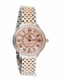 Michele Serein Diamond Two Tone Rose Gold Stainless MW21B01D2057 Watch RARE