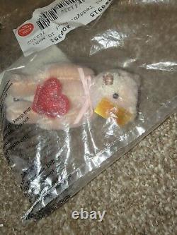 Miniature 4 2003 Steiff Pink Teddy Bear Rare 028915 Rose bear Heart NIP