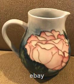 Moorcroft Collectors Club 1990 Pink Rose Majolica Pitcher Rare Sally Tuffin