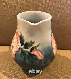 Moorcroft Collectors Club 1990 Pink Rose Majolica Pitcher Rare Sally Tuffin