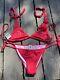 Moschino Hot Pink Rose Embellishment Bikini Swimsuit Rare Italy Lg Euro Sailboat