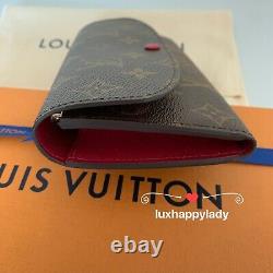 NEW AUTH LOUIS VUITTON Emilie Long Wallet Monogram Fuchsia GIFT SET RARE