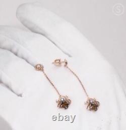 NEW Earrings Russian Gold Solid Rose Gold 14K 585 fine jewelry spider studs rare