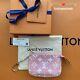 New Louis Vuitton Micro Pochette Chain Wallet Monogram Denim Rose Pink Rare