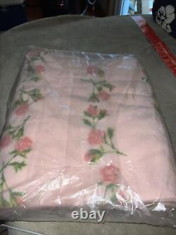 NEW Vintage Chatham Summer Rose Blanket Twin Full 72 x 90 Rare