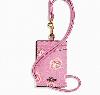 Nwt Coach Id Lanyard Rare Rose Pink Badge Holder Credit Card Pass Case F 32455