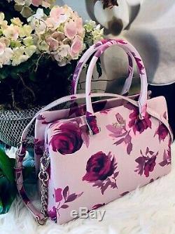 NWT Kate Spade Olivera Pink Plum dawn Emerson Place Roses Italian leather RARE