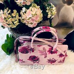 NWT Kate Spade Olivera Pink Plum dawn Emerson Place Roses Italian leather RARE