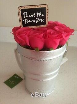 NWT Kate Spade ROSES PAIL ROSE COLORED GLASSES FLOWER POT Rare LAST ONE