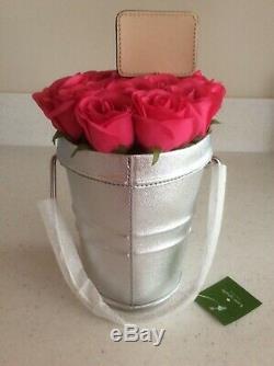 NWT Kate Spade ROSES PAIL ROSE COLORED GLASSES FLOWER POT Rare LAST ONE