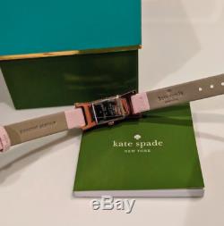 NWT Kate Spade Rose Gold Tone Bow Carlyle Blush Pink Leather Strap Watch! RARE