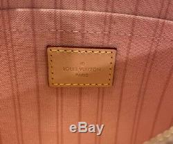New! 100% Authentic Louis Vuitton Neverfull MM Pochette Wristlet Rose Rare