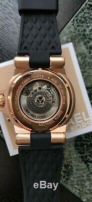 (New) RARE Michael Kors Dylan Automatic Rose Gold & Black Men's Watch MK9019