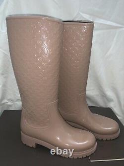 New Rare Louis Vuitton LV Monogram Splash Rain Boots Rose Pink 41 10 10.5 US