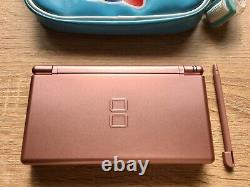 Nintendo DS Metallic Rose Console with Kirby Carrying Rare Pouch & Game from Japan