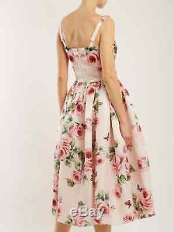 Nwt Rare Dolce&gabbana Rose Silk Organza Cupcake MIDI Dress Gown. It44 Us6-us8