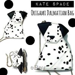 Nwt Rare Kate Spade Rose Colored Glasses Origami Dalmatian Purse Bag