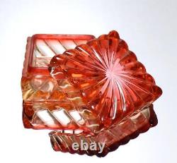 Old Baccarat Rare Bamboo Rose Trinket Box With Lid Used