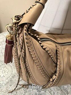 OrYANY Giselle Lamb Leather Rose Shoulder Handbag Purse Rare