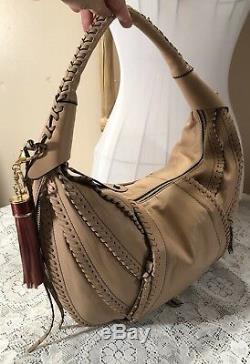 OrYANY Giselle Lamb Leather Rose Shoulder Handbag Purse Rare