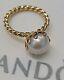 Pandora 14k Gold Rose Pearl Diamond Ring New 150110p Rare Retired 6.5 53 585