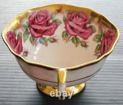 PARAGON Cabbage Rose Heavy Gold Teacup Only Set RARE READ