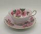 Paragon Pink Floating Cabbage Rose Tea Cup & Saucer Set Rare Mint Antique