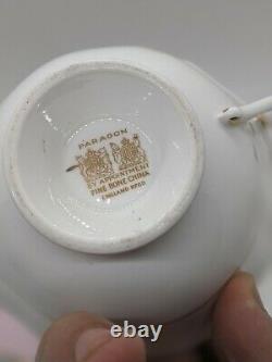 PARAGON PINK Floating Cabbage Rose Tea Cup & Saucer Set Rare Mint Antique