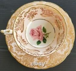 PARAGON Pink Floating Roses Teacup and Saucer Set RARE Vintage Stunning Crazing
