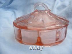 Paden City Peacock And Wild Rose Pink Covered Candy Dish In Mint Condition Rare