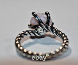 Pandora ALE Sterling Silver 925 Pink Shell 3-D Rose Ring Size 5.5 RARE & HTF