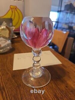 Perthshire Rare Footed Pink Floral Pedestal Rose Paperweight