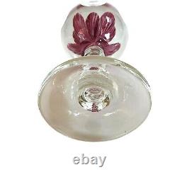 Perthshire Rare Footed Pink Floral Pedestal Rose Paperweight