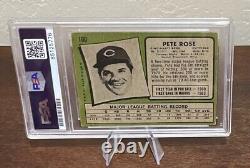 Pete Rose Signed 1971 Topps #100 TC WithInscriptionsPSA/DNA AUTO GRADE 10 REDS