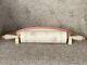 Pfaltzgraff Tea Rose Rolling Pin And Distressed Wooden Holder Rare
