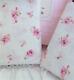 Queen Pink Roses Rosebuds Sheet Set Rare Tommy Hilfiger Shabby Cottage Chic