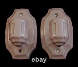 RARE 1930s RosePink Art Deco Porcelain Sconces, Bathroom, Excellent REWIRED