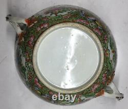 RARE 19th C Tongzhi Chinese Famille Rose Canton Covered Bowl Tureen Porcelain