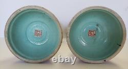 RARE 2 Famille Rose IMPERIAL Altar Ornaments QIANLONG Seal