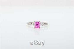 RARE $6000 1.65ct Natural NO HEAT Pink Sapphire Diamond 18k Gold Ring CERTIFIED