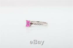 RARE $6000 1.65ct Natural NO HEAT Pink Sapphire Diamond 18k Gold Ring CERTIFIED