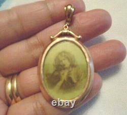RARE Antique Georgian 9K Gold (9ct) Rose Gold Double Sided LARGE Oval Locket