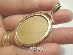RARE Antique Georgian 9K Gold (9ct) Rose Gold Double Sided LARGE Oval Locket
