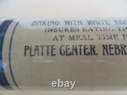 RARE Antique White Rose Flour Stoneware Rolling Pin, Platte Center, Nebraska-15