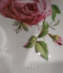 RARE Aynsley Cobalt Blue Fleur De Lis Rose Gold TeaCup C1022 Pink Saucer England