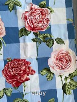 RARE DISCONTINUED 2.25 Yd Scalamandre Gertrude's Rose Blue Cotton Showrm Sample
