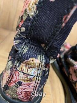 RARE? Dr Doc Martens Pascal Rose Floral Combat Boots Sz 6 11821 Pink Black