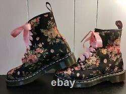 RARE Dr. Martens Victorian Rose Floral Boots Women's Size 7 Pink Pimp My Shoes