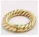 Rare & Estate 10k Yellow Gold Over Heavy Hinged Rope 7.5 Bangle Bracelet Womens
