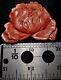 Rare Estate Antique 17th Century Red Angel Skin Coral Carved Into Rose Flower